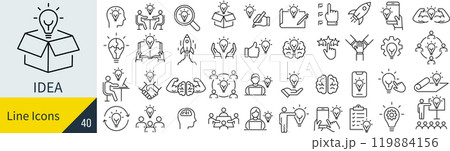 アイディアに関するアイコンセット 119884156