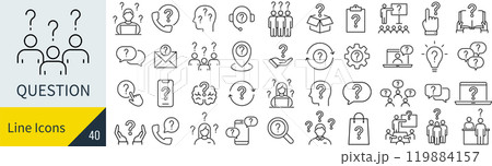 疑問に関するアイコンセット 119884157