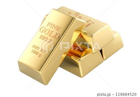 Gold Ingots, 3D rendering Gold Ingots, 3D rendering 119884520