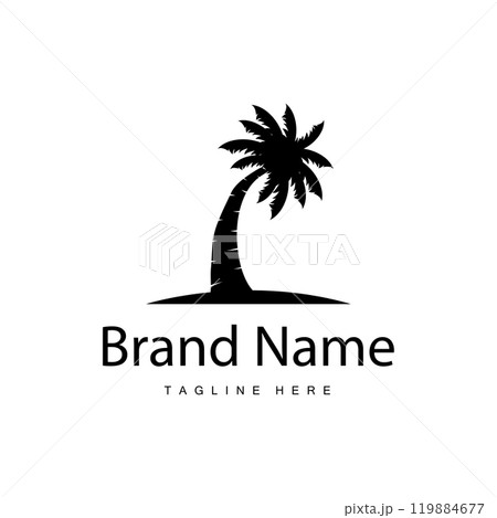 Coconut Tree Logo Design, Beach Plant Vector, Palm Tree Summer, Illustration Template Coconut Tree Logo Design, Beach Plant Vector, Palm Tree Summer, Illustration Template 119884677