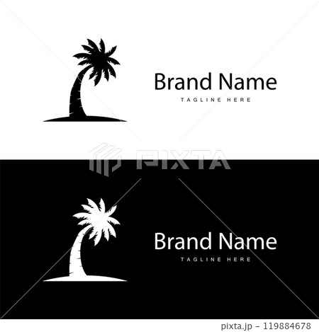 Coconut Tree Logo Design, Beach Plant Vector, Palm Tree Summer, Illustration Template Coconut Tree Logo Design, Beach Plant Vector, Palm Tree Summer, Illustration Template 119884678