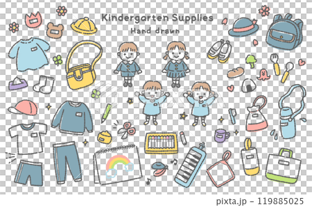 可愛手繪幼兒園用品男女通用 可愛手繪幼兒園用品男女通用 119885025