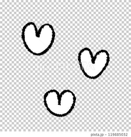 手書き風モノクロなハートのあしらい 119885032
