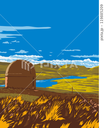 Lake Tekapo Observatory New Zealand WPA Poster Art 119885209
