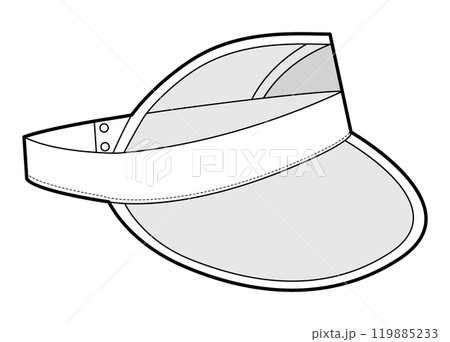 Transparent Sun Visor cap with peak. Summer Head Fashion accessory hat clothing technical illustration. Vector headgear 119885233