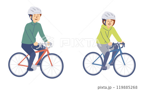 サイクリングをする人物のイラスト サイクリングをする人物のイラスト 119885268