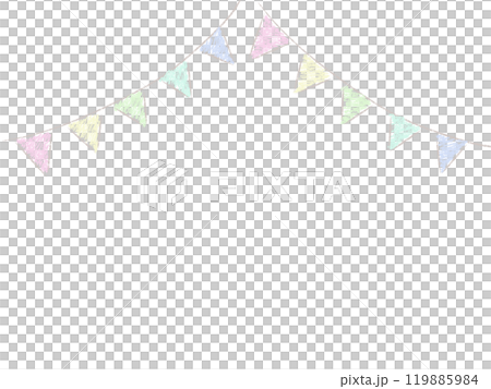 かわいい手描きのガーランドのガーランド素材 119885984