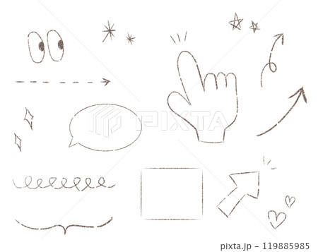 シンプルな手描きの線画あしらい 119885985