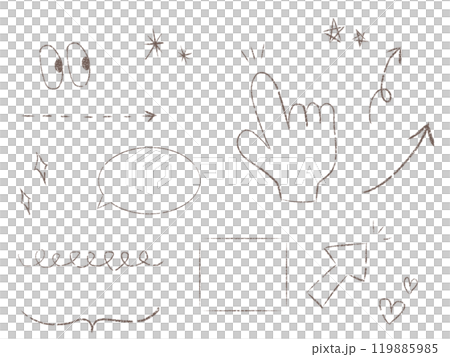 シンプルな手描きの線画あしらい 119885985