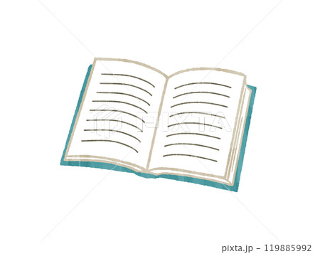 横書きの開いた本-ガッシュ 横書きの開いた本-ガッシュ 119885992