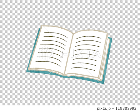 横書きの開いた本-ガッシュ 横書きの開いた本-ガッシュ 119885992