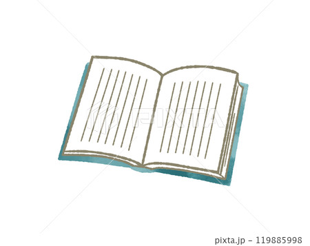 縦書きの開いた本-水彩 縦書きの開いた本-水彩 119885998