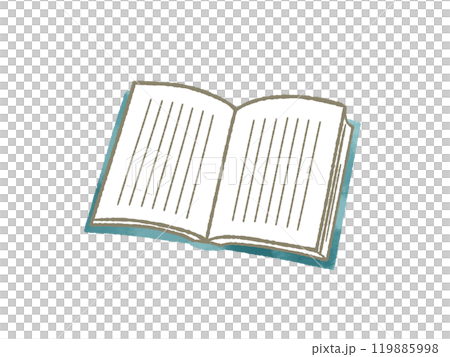 縦書きの開いた本-水彩 縦書きの開いた本-水彩 119885998