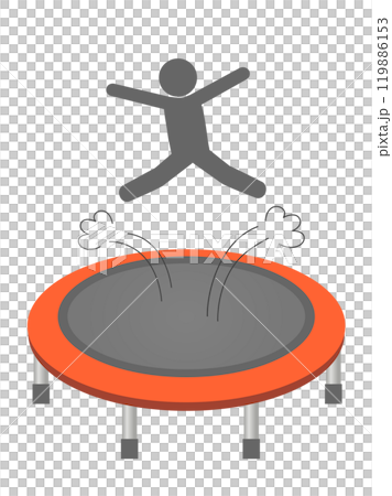 Illustration of a person jumping on a trampoline Illustration of a person jumping on a trampoline 119886153