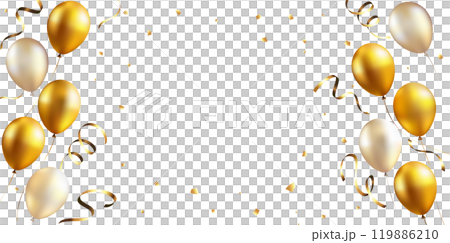 背景與金色氣球和五彩紙屑 119886210