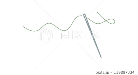 Embroidery needle and thread icon, hand drawn tailor accessories design, vector dressmaking supplies object, doodle sewing tool illustration, flat fashion decoration element, Embroidery needle and thread icon, hand drawn tailor accessories design, vector dressmaking supplies object, doodle sewing tool illustration, flat fashion decoration element, 119887334