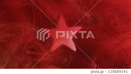 Star mist. Paint splash. Red color ink water splash underwater smoke cloud floating abstract art background. 119889141