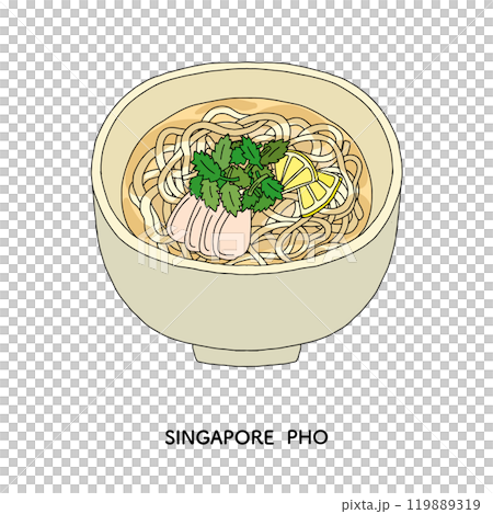 シンガポール料理＿フォーの手描きイラスト 119889319
