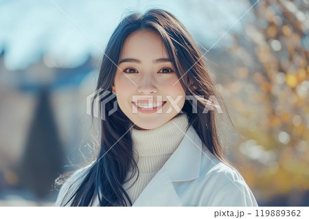 白衣を着た美しい女性・医者イメージ「AI生成画像」 119889362