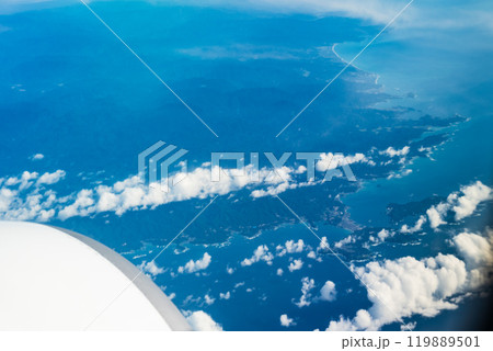 飛行機から見た紀伊半島の景色 飛行機から見た紀伊半島の景色 119889501