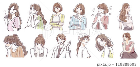女性・女の子のイラスト素材  女性・女の子のイラスト素材  119889605