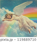 青空にかかる虹の上で眠る天使 119889710