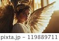 こちらを見つめる子どもの天使 119889711