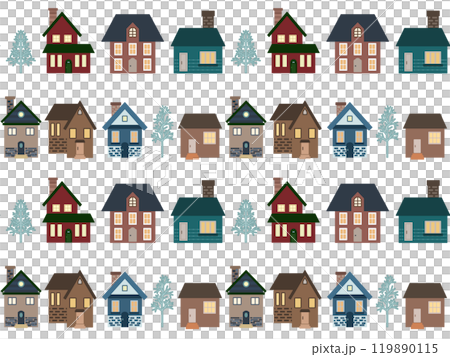 Seamless pattern of buildings (without outline) A-8' 119890115