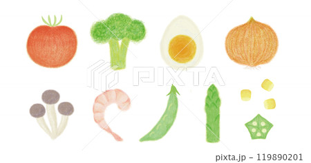 いろいろな野菜の手描きイラストセット 119890201