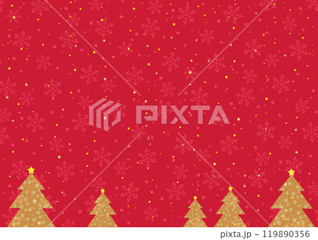 クリスマス背景　クリスマスツリーと雪の結晶 119890356