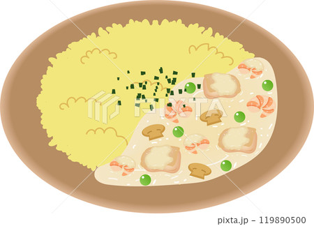カレーピラフクリームソースがけ カレーピラフクリームソースがけ 119890500