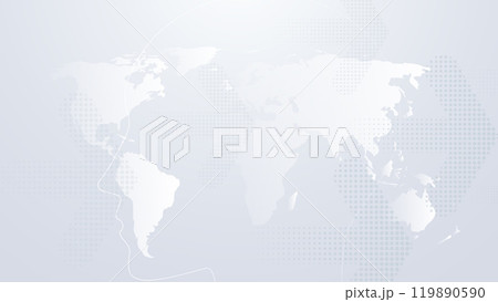 Abstract World Map Background with Minimalist Human Head Outline 119890590