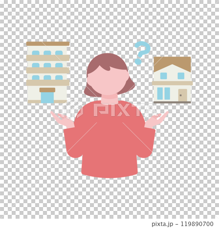 A woman who is worried about an apartment or a house 119890700