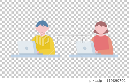 Male and female using a personal computer Male and female using a personal computer 119890702