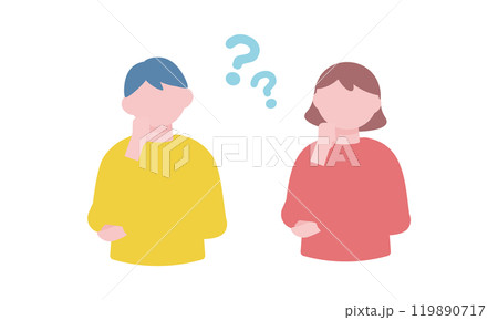 疑問を持つ男女のイラスト素材 119890717