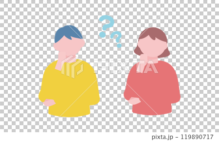 疑問を持つ男女のイラスト素材 119890717