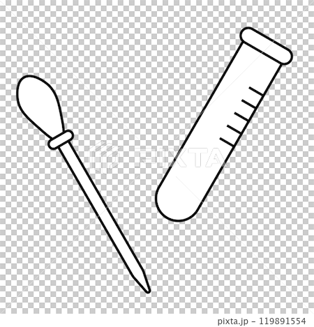 Simple pipette and test tube illustration Simple pipette and test tube illustration 119891554