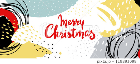Merry Christmas and Happy New Year, modern poster with abstract textured background. Card for winter holidays, invitation. Modern fresh vector banner. Merry Christmas and Happy New Year, modern poster with abstract textured background. Card for winter holidays, invitation. Modern fresh vector banner. 119893099