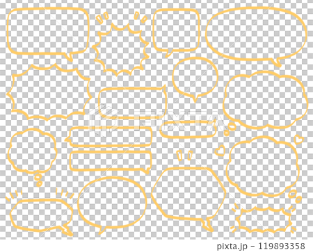 簡單的手繪氣球標記集 119893358