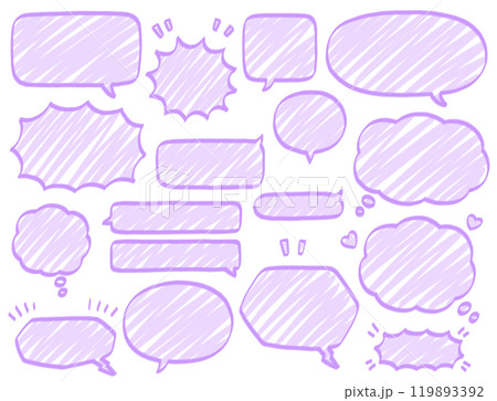 シンプルな手描きフキダシマーカーセット 119893392