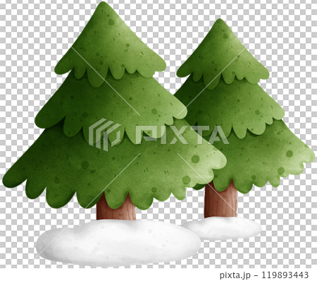 Christmas tree watercolor illustration Christmas tree watercolor illustration 119893443