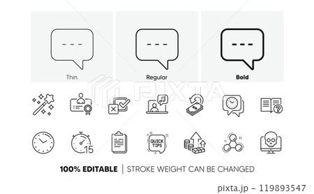 Blog, Certificate and Magic wand line icons. Quick tips, Cyber attack, Help icon. Music time, Checkbox app. Chemistry molecule, Clipboard, Clock icon. Cashback, Timer and Inflation signs. Vector Blog, Certificate and Magic wand line icons. Quick tips, Cyber attack, Help icon. Music time, Checkbox app. Chemistry molecule, Clipboard, Clock icon. Cashback, Timer and Inflation signs. Vector 119893547