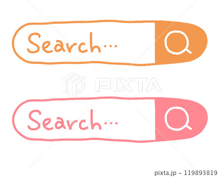 手描きの可愛い検索バーのセット 検索窓 search 手描きの可愛い検索バーのセット 検索窓 search 119893819