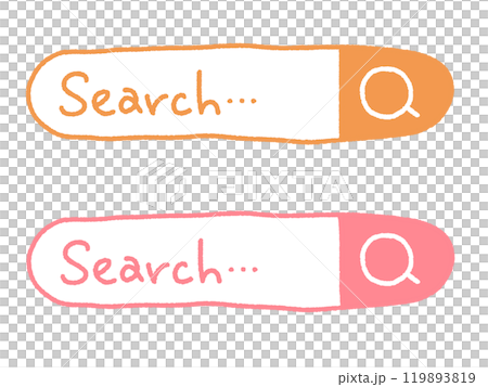 手描きの可愛い検索バーのセット 検索窓 search 手描きの可愛い検索バーのセット 検索窓 search 119893819