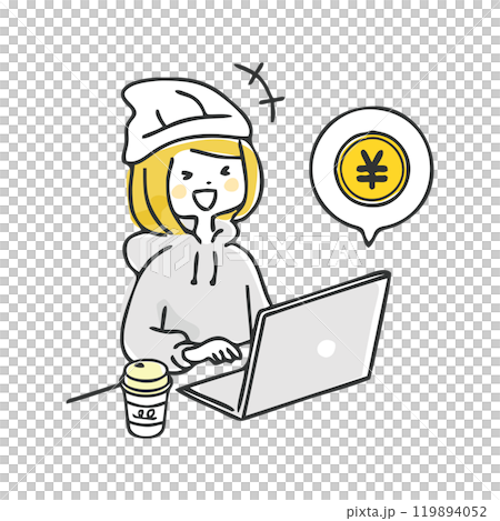 用電腦賺錢的女人 119894052