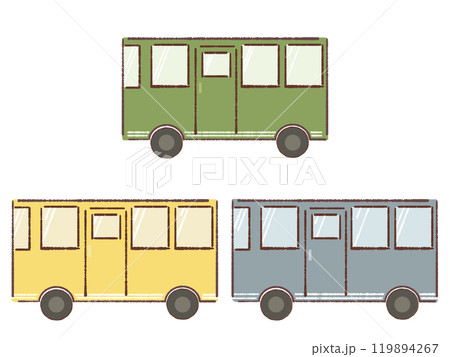 かわいいバスのイラストセット かわいいバスのイラストセット 119894267