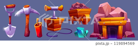 Coalmine entrance and mining equipment set Coalmine entrance and mining equipment set 119894569