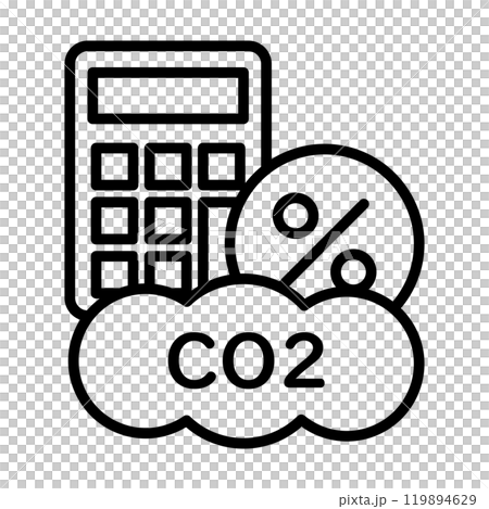 CO2 percentage and calculator icon. 119894629