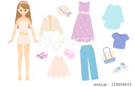 着せ替え人形のイラスト 119894655