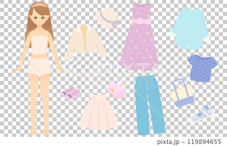 着せ替え人形のイラスト 119894655